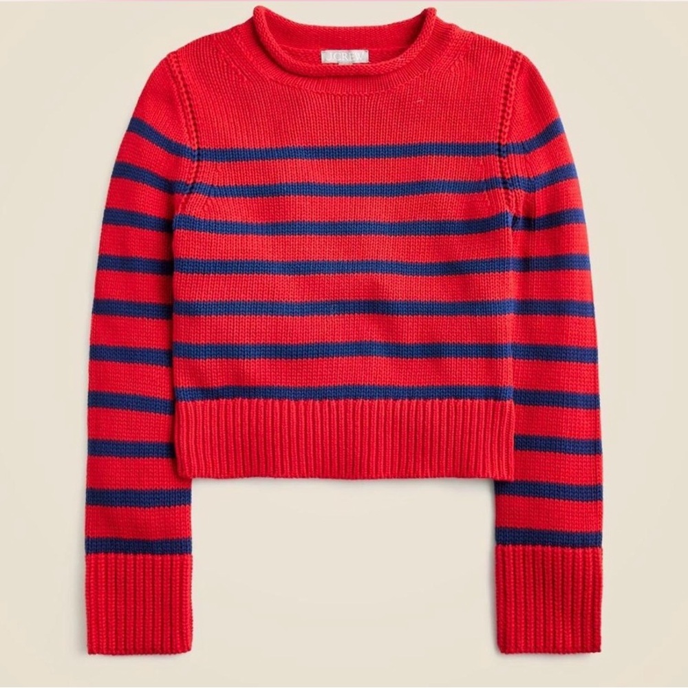 J. Crew Heritage Cotton Rollneck Sweater in Stripe